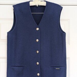 Geiger of Austria boiled wool casual vest - Iris blue